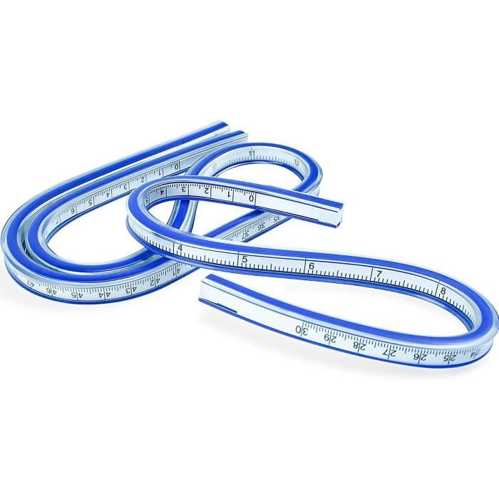 Règle Flexible Courbe WANDEFOL - 30CM + 60CM - Plastique souple - Bleu -  Cdiscount Bricolage