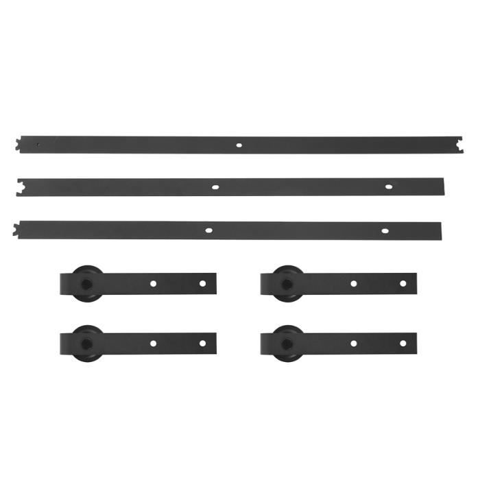 Rail En Acier Pour Porte Coulissante - 1.60 M - Noir Mat - Neuf Sous Blister