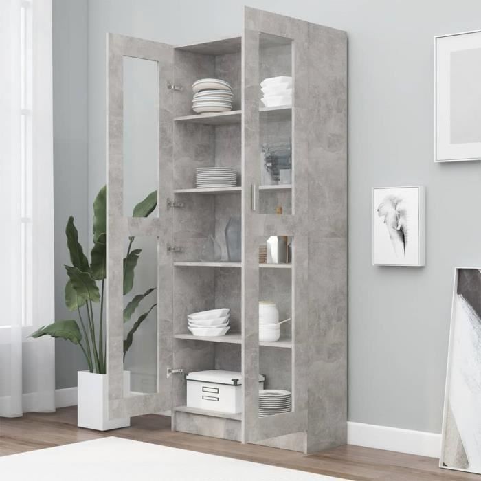 Vitrine Corona En Pin Massif Avec Portes Vitrées - Rangement élégant Pour Vos Collections (103,5x42x180 Cm)