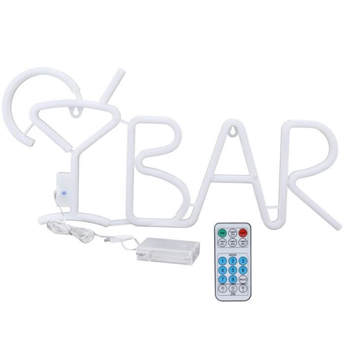 Panneau LED Néon Mural Éclairé - Décoration Bar Colorée Bleue, Alimentation USB, Style Foudre