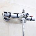 Robinet thermostatique pour baignoire - Marque - Mitigeur de douche - Mitigeur apparent - Protection de sécurité-1