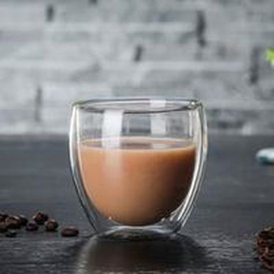 Lot de 4 Tasse à Café en Verre-350ml Tasse à Expresso Tasse à thé