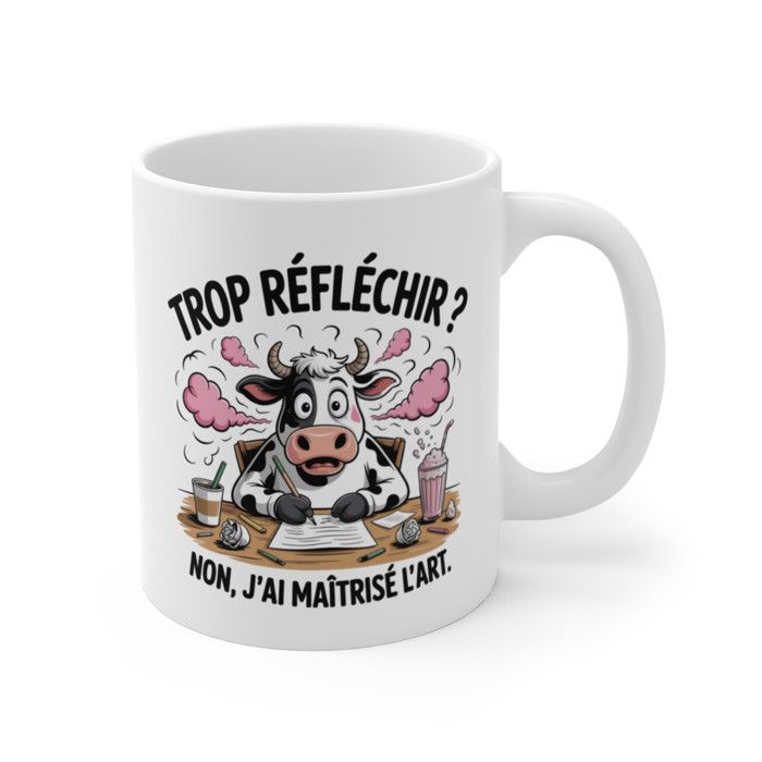 Attention Fou Vache Femme Rétro Émail Tasse - Drôle Animal Blague Camping