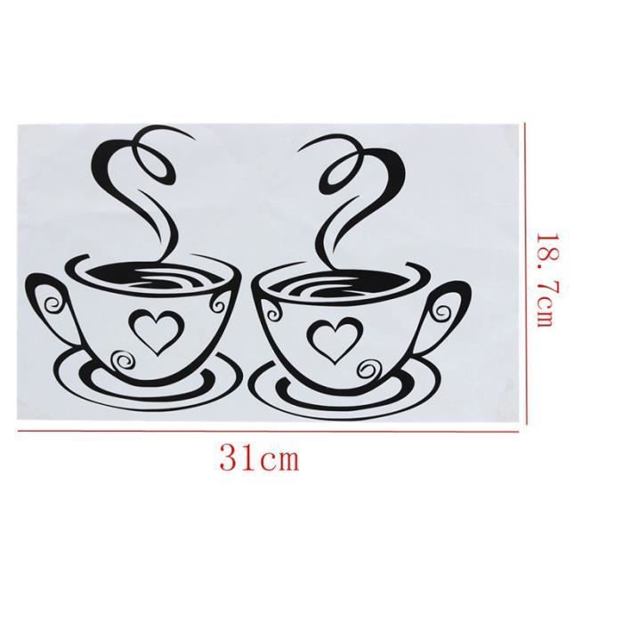 Café Thé Autocollant Mural Auto-Adhésif Vinyle Étanche Mur
