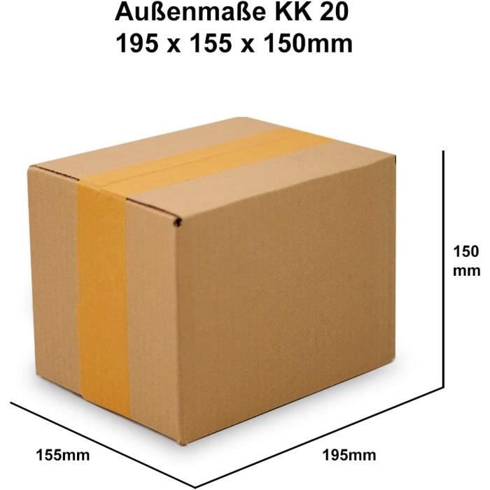 verpacking Vouwdozen 190 x 150 x 140 mm variabele Hoogte KK 20 Bruin [Grootte en aantal kiesbaar] 1-vezelig kleine Dozen 100 Stuks