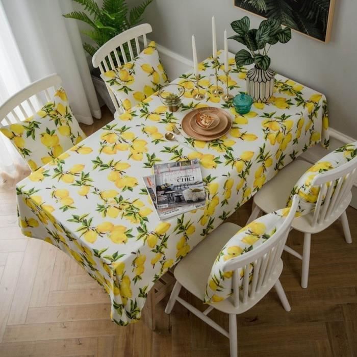 Nappe de table de jardin Classic blanc jaune 160x220 cm - HORNBACH