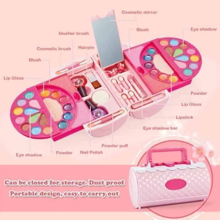 Coffret Maquillage Et Coiffure Pour Fille - 35 Pièces Avec Poupée Mannequin - Cadeau Créatif 3-8 Ans