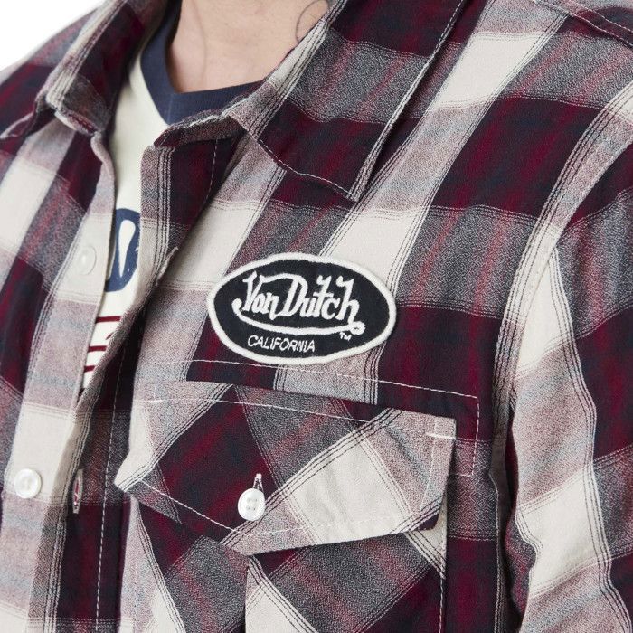 Vondutch Chemise Flanelle Carreaux Homme Von Dutch Chemise Rouge