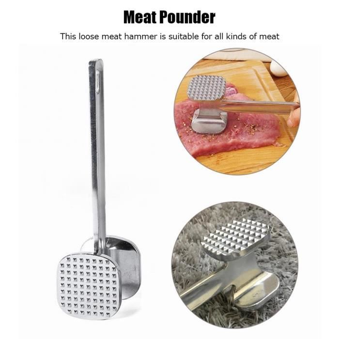 Maillet Attendrisseur De Viande En Acier Inoxydable Épaissi - Pilon Multifonctionnel Pour Viande Et Pâte