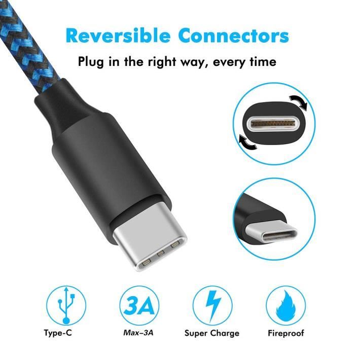 2m - UC-309 - Câble USB Type-c 60W PD 0.2 Pour Recharge Rapide Et Données,compatible Avec