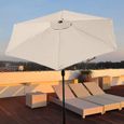 Housses de rechange pour parasol diamètre 3 mètres 6 bras Parasol de rechange pour auvent auvent uniquement (blanc crème)-2