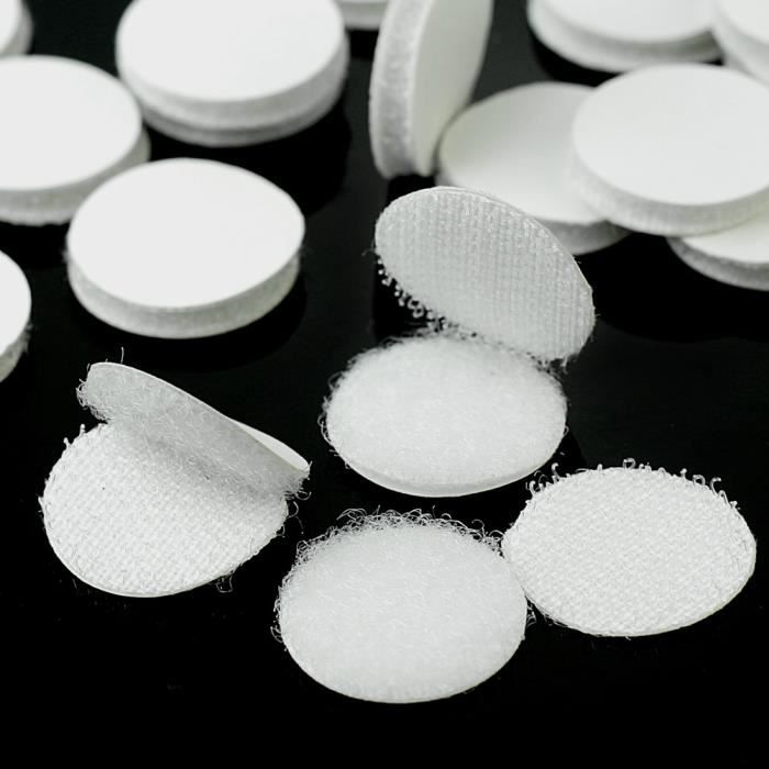 Velcro en pastilles autocollantes/adhésives scratch blanc 19mm par 10  pièces complètes - Un grand marché
