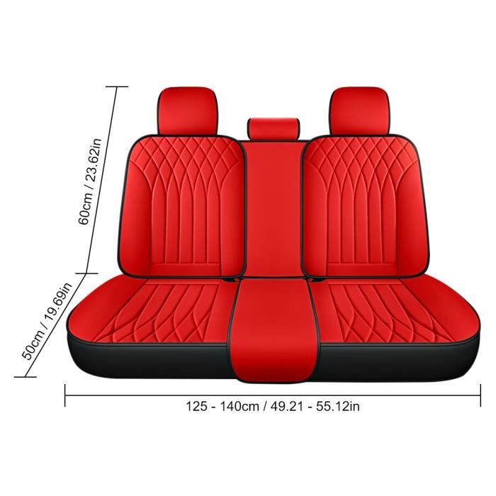 Arrière rouge Housse de protection de siège de voiture, en lin, pour l'avant  et l'arrière, tapis de protectio - Cdiscount Auto