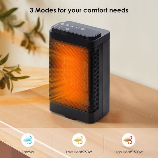 Radiateur 230 V 1500 W EUROM Safe Camp 1500 - Chauffage d'appoint pour fourgon, camping-car - H2R Equipements