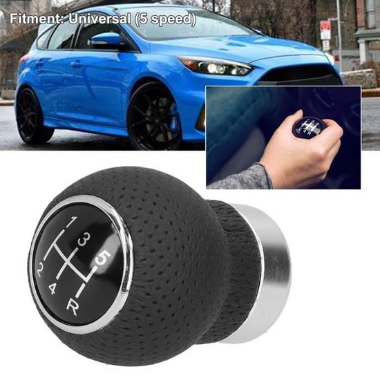 Pommeau De Levier De Vitesse Ford Focus Fiesta MK7 - Noir, Cuir Synthétique, Compatible Nombreux Modèles Ford - 9