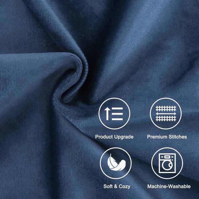 Lot De 2 Housses De Coussin De Voyage En Forme De U - Polyester Lavable, Fermeture éclair, Bleu Marine, 33x30 Cm