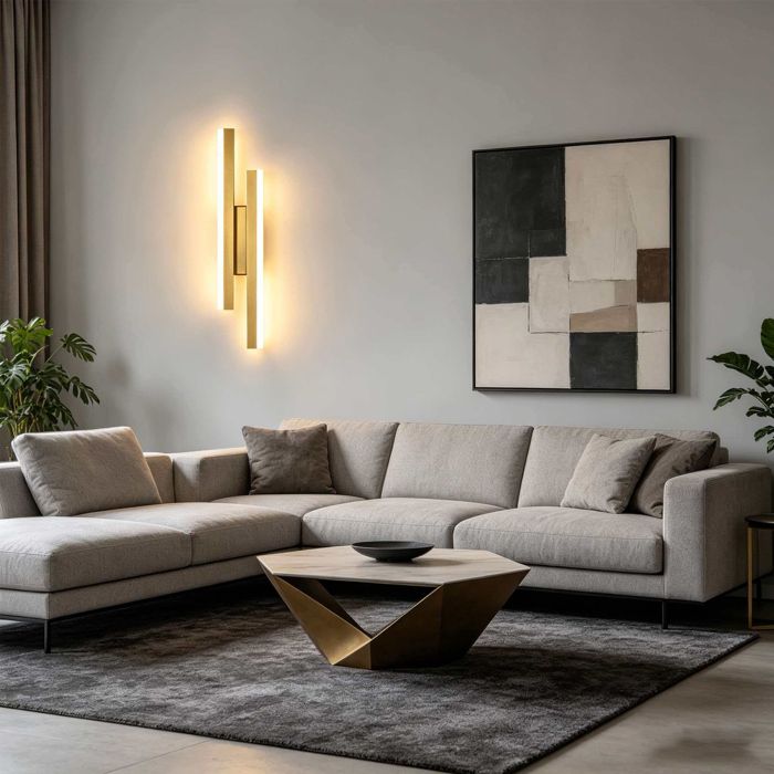 Applique Murale Hofstein Design – Nickel Mat / Transparent, Pour Salon Ou Couloir