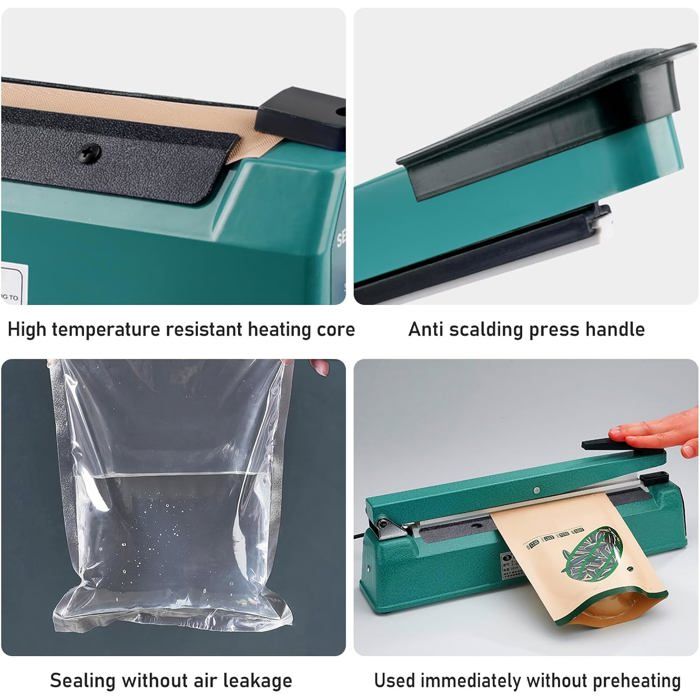 Thermoscelleuse Machine,200 M Machine A Sceller,Impulse Scelleuse  Thermique,Soudeuse Sac Plastique,Impulse Heat Sealer Pour Films