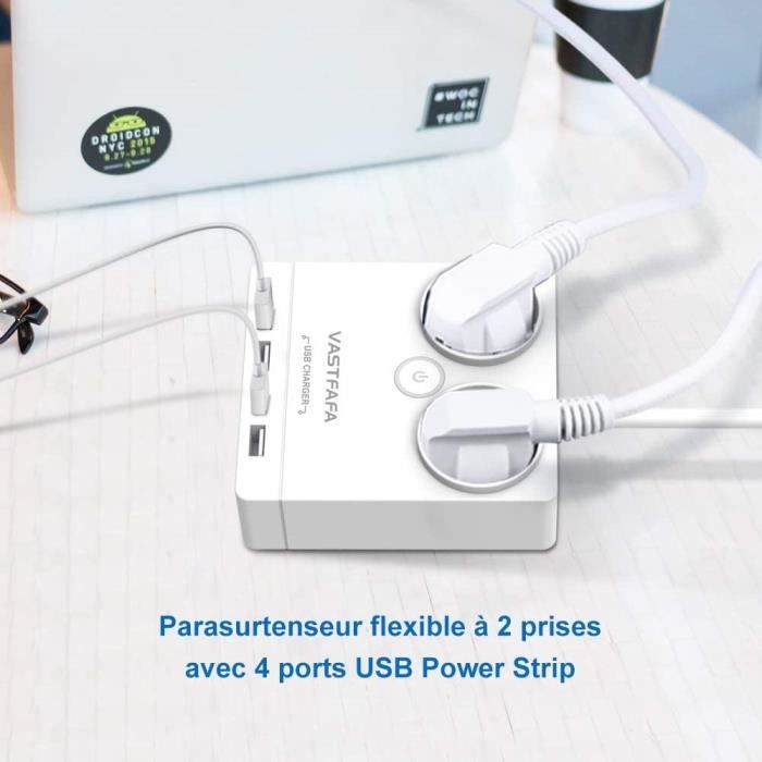 Mini Multiprise Mini multiprise 2 pour les prises de terre en plus, 4 usb multiprises ...