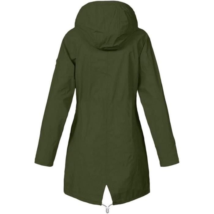 Femme veste impermeable coupe vent grande taille manteau epais cordon capuche manteau de neige sport casual automne hiver verte Verte Cdiscount Pret a Porter