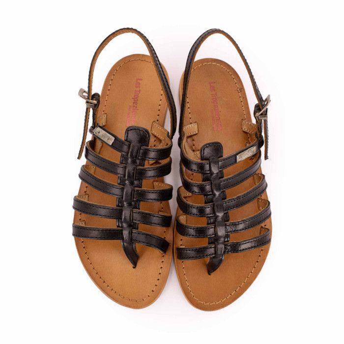 Sandales Femme LES TROPEZIENNES PAR M.BELARBI Noir Synthetique Boucle de serrage Noir Cdiscount Chaussures