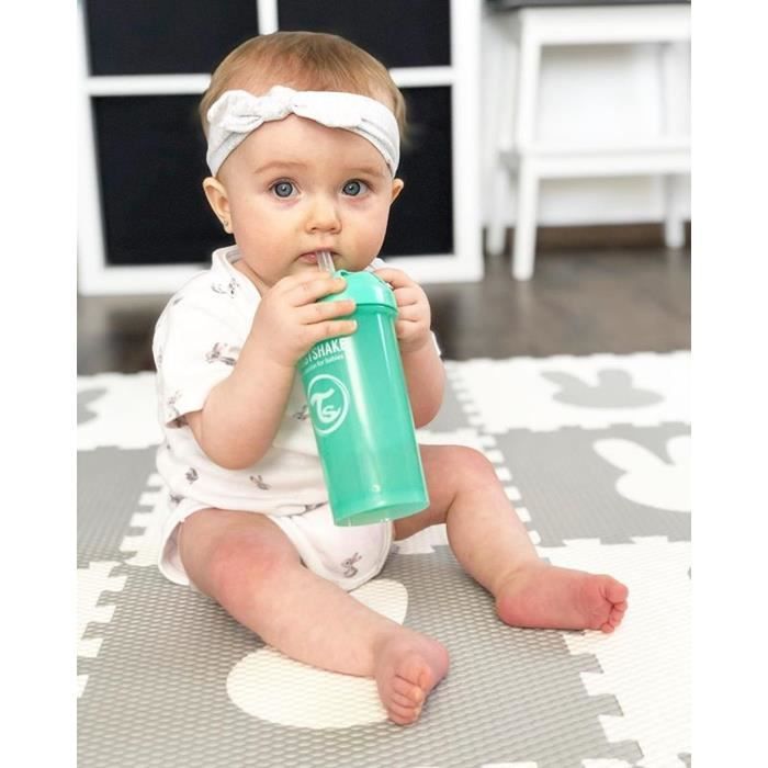Tasse à bec avec paille - TWISTSHAKE - 360 ml - Anti-fuites - Sans BPA -  Vert - Cdiscount Puériculture & Eveil bébé