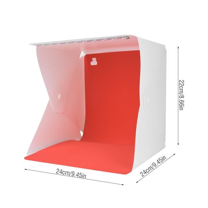 PULUZ Mini Boîte à Lumière Studio Photo 23cm - Kit Tente Portable Avec 6 Fonds EVA Et Anneau LED Pour Petits Objets