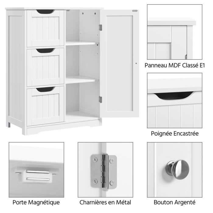 Yaheetech euble de Salle de Bain, euble de Rangeent, 2 Étagères