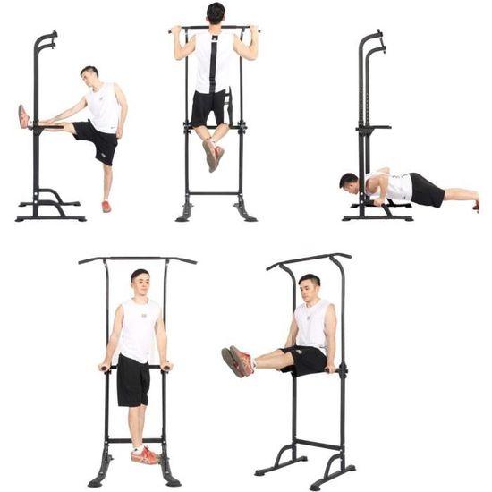 SogesHome Musculation Ajustable Dips Traction Barre de Traction