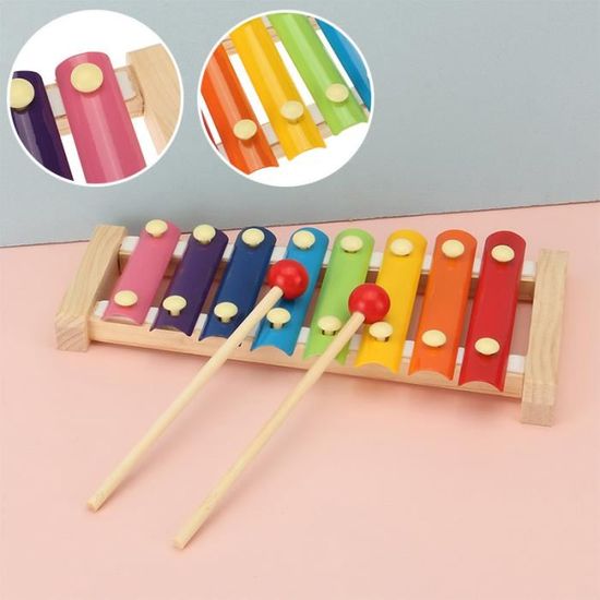 6 Pcs Jouets Bois Colores Pour Bebe Instruments Musique Tout Petits Percussion Musicale Jouets Educatifs Cdiscount Jeux Jouets