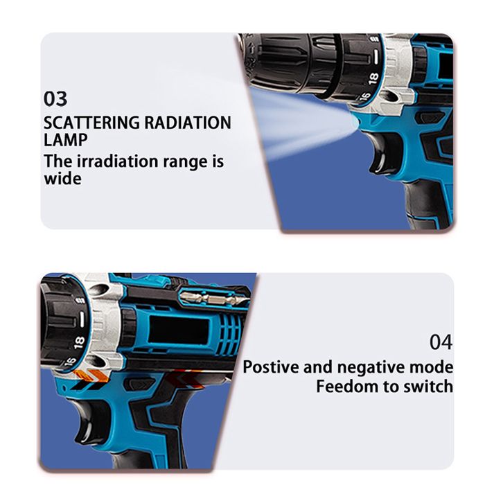 Perceuse Visseuse Percussion Brushless 21V 55Nm - 24 Accessoires, 2 Batteries 2.0Ah, 2 Vitesses - Puissante Et Polyvalente