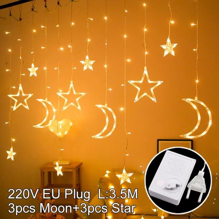 3m 20 LED Eid Al-Fitr LED étoile et lune guirlandes lumineuses