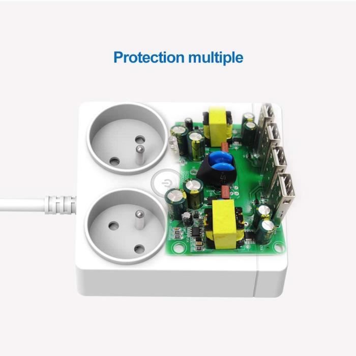 Mini Multiprise Mini multiprise 2 pour les prises de terre en plus, 4 usb multiprises ...