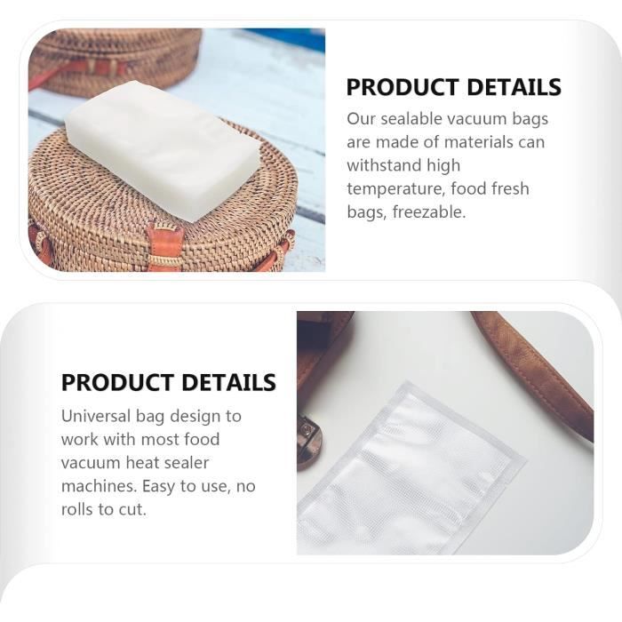 Sacs Sous-vide Gaufrés 200 X 300 Pour La Conservation Sous Vide Des Aliments Et Autre (100 Poches