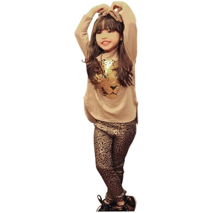 Legging marron top fille