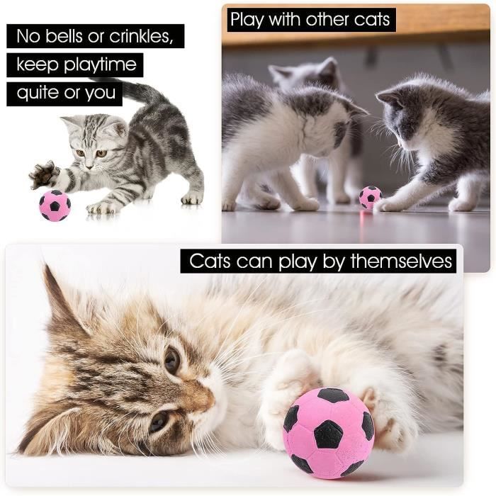 Balle en mousse pour chat - Balle de football pour chat - Balle éponge en  mousse : : Animalerie
