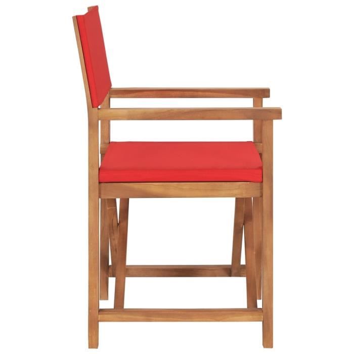HOP-Chaises de metteur en scène pliantes lot de 2 Bois teck massif ...