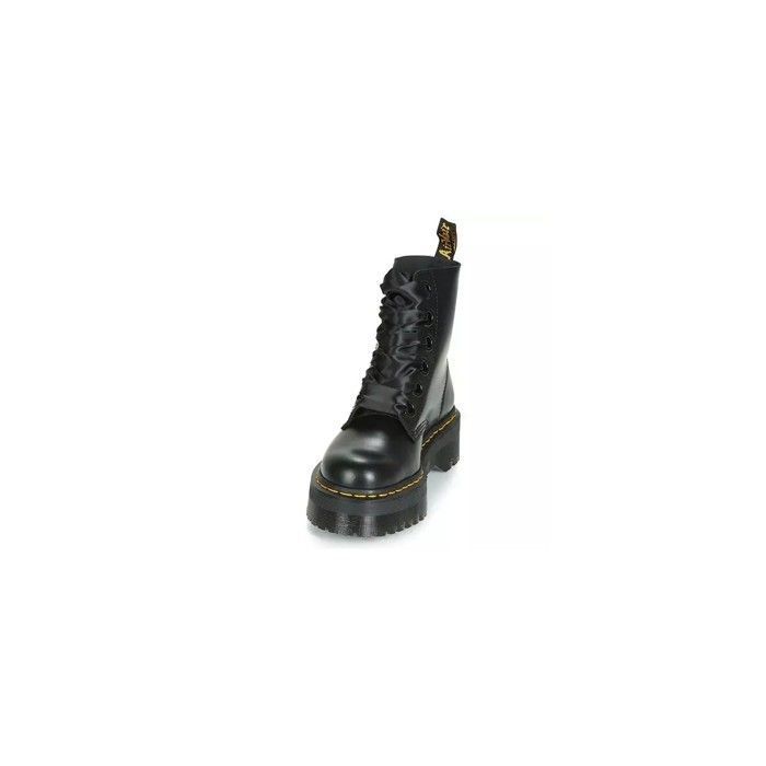 Boots Dr Martens Molly Noir Semelle compensée œillets