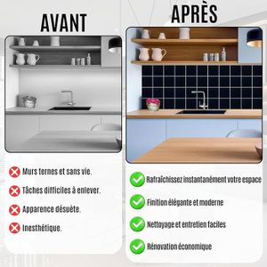 10 Autocollants Muraux En Mosaïque 3D – Déco Maison – PVC – Effet Cristal – Neuf