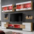 Ensembles de meubles TV - Komodee - Foggia - LED RGB - Blanc & Bois Naturel - 6 portes-0