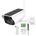 Dioche Caméra solaire Caméra à énergie solaire 1080P WiFi caméra IP détection de mouvement télécommande étanche CCTV-0