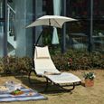 Bain de Soleil transat à Bascule - OUTSUNNY - Design Contemporain - Matelas Grand Confort - Pare-Soleil-0