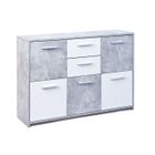 Commode Marry - ALTOBUY - 5 Portes 2 Tiroirs - Bois - Blanc - Chambre