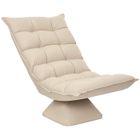 HOMCOM - Fauteuil lounge - Tissu en velours microfibre - 62x70x95cm - Beige