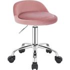 WOLTU Tabouret de Bureau avec Dossier, Chaise d'ordinateur à roulettes, Réglable en Hauteur 43-54,5cm, Rose BS127rs