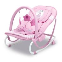Transat bébé Relax Bunny Rose - ASALVO - Châssis en acier - Barre à jouets - Position fixe et bascule