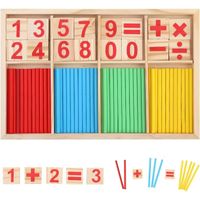 Baguettes de calcul en bois, chiffres Montessori-Jouet mathématique - Aide à calculer pédagogique pour enfants-Pour l'école