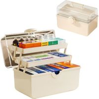 Boîte de rangement polyvalente à 3 étages,boîte de rangement pour médicaments,grande boîte portable,boîtes de tri pour petites pièce
