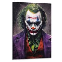 Peut être accroché directement Affiche décorative sur toile Motif Joker 40 x 60 cm avec cadre Affiches Joker