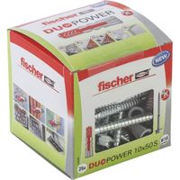 FISCHER - Cheville tous matériaux DuoPower 10x50 mm avec vis - Boîte de 25